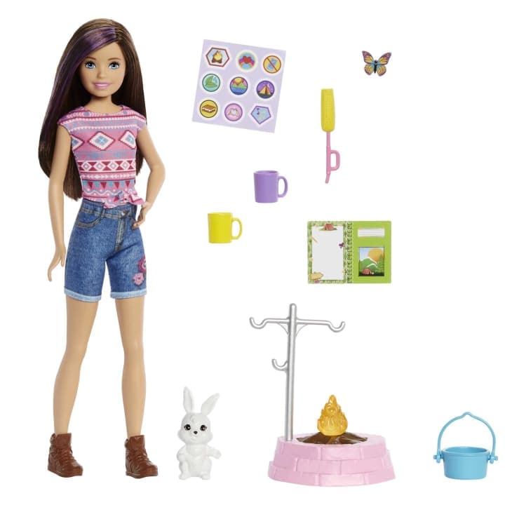 Mattel-Barbie It Takes Two Skipper Camping Doll with Pet Bunny and Accessories-HDF71-Legacy Toys