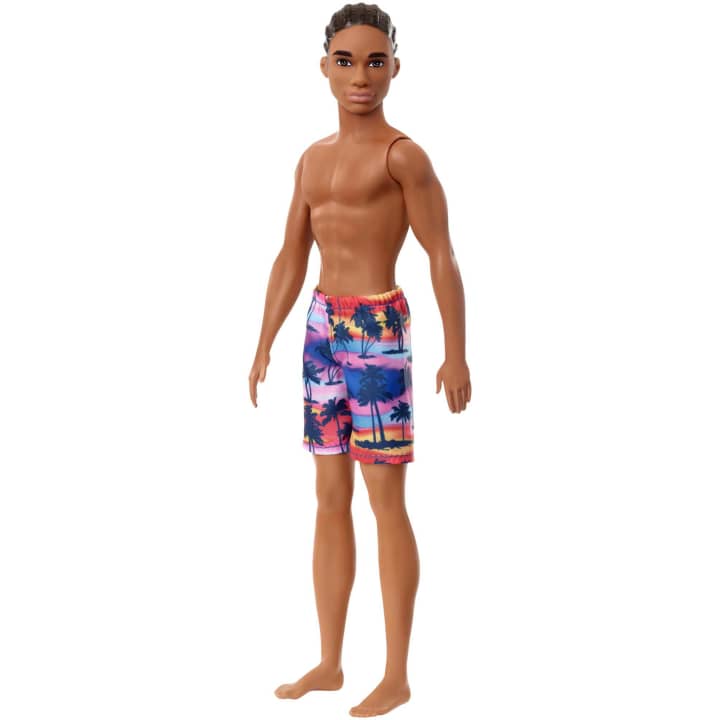 Mattel-Barbie Ken Beach Doll - Tropical Print Swimsuit-GHW44-Legacy Toys