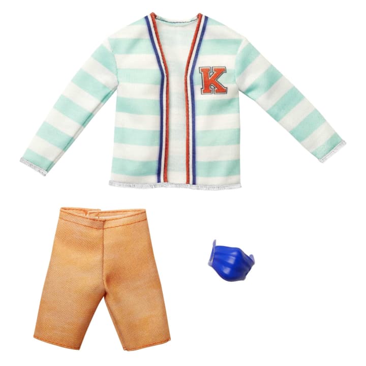 Mattel-Barbie Ken Fashion and Accessories - Blue and White Striped Sweater-HBV39-Legacy Toys