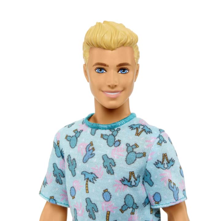 Mattel-Barbie Ken Fashionistas Doll #211 with Blond Hair And Cactus Tee-HJT10-Legacy Toys
