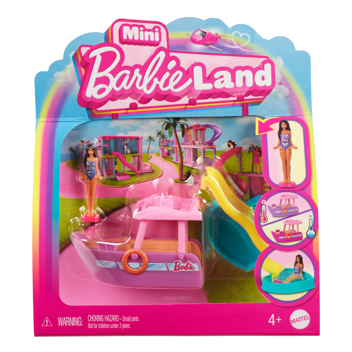 Mattel-Barbie Mini Barbieland Doll And Boat-HYF41-Legacy Toys