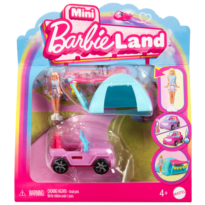 Mattel-Barbie Mini Barbieland Doll And Purple Jeep-HYF43-Legacy Toys