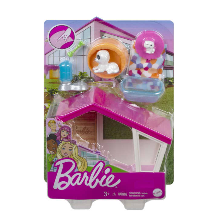 Mattel-Barbie Mini Playset With 2 Pet Puppies-GRG78-Legacy Toys