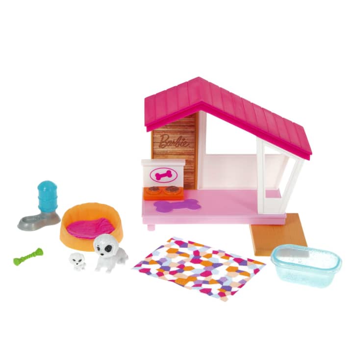 Mattel-Barbie Mini Playset With 2 Pet Puppies-GRG78-Legacy Toys