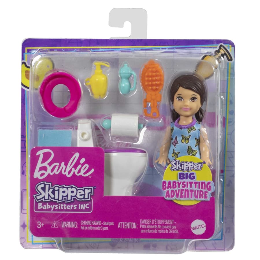 Mattel-Barbie Skipper Doll Set with Toilet-HJY27-Legacy Toys