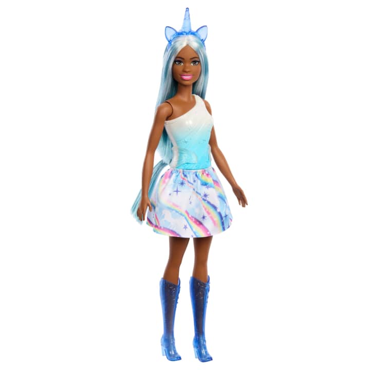 Mattel-Barbie Unicorn Doll - Blue Hair & Ombre Outfit-HRR14-Legacy Toys