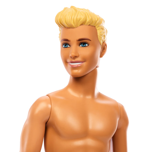Mattel-Beach Ken Doll - Geometric Blue & Pink Trunks-HXX52-Legacy Toys