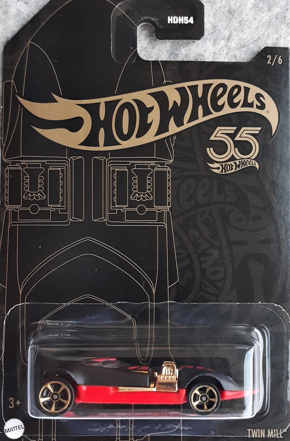 Mattel-Hot Wheels - 55th Anniversary Black and Yellow Series (2023) - Mix 2 - Twin Mill-HLK04-Legacy Toys