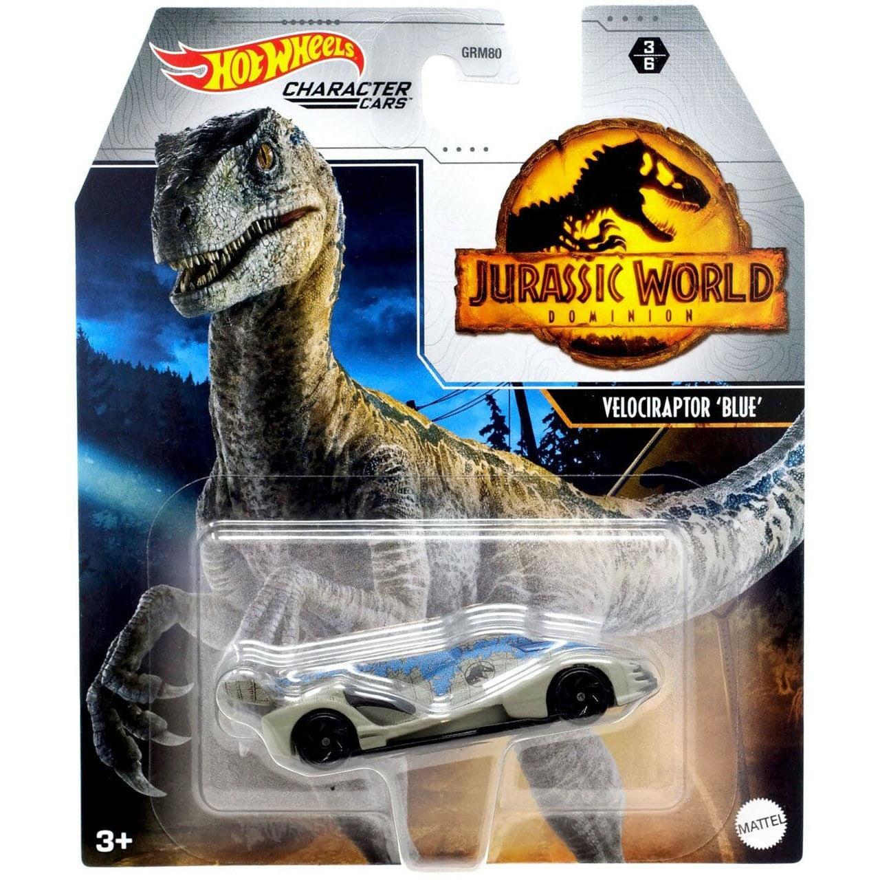 Mattel-Hot Wheels Jurassic Park: Dominion Character Cars-GWR52-Velociraptor 'Blue'-Legacy Toys
