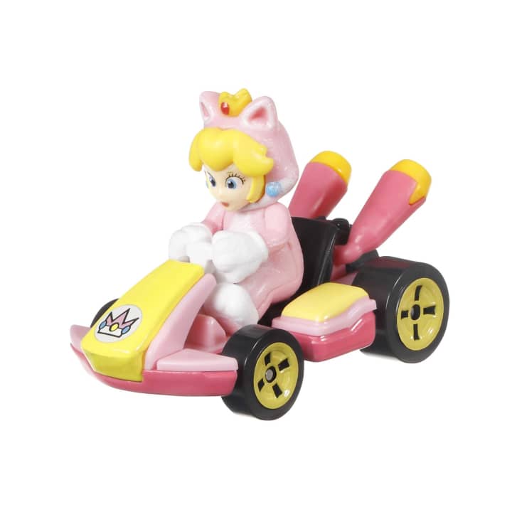 Mattel-Hot Wheels Mario Kart 2022-GRN13-Cat Peach Standard Kart-Legacy Toys