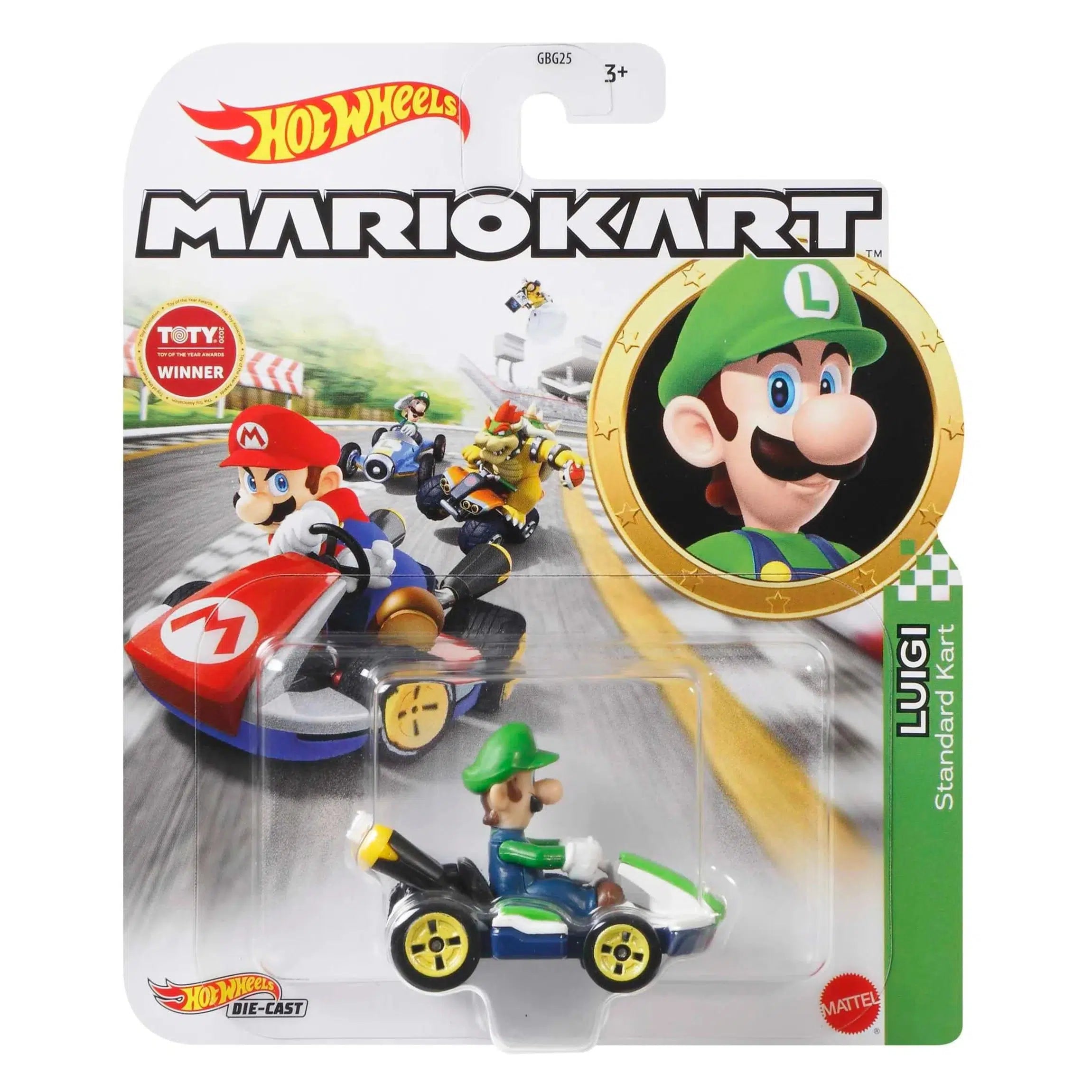 Mattel-Hot Wheels Mario Kart - 2023-GLP37-Luigi Standard Kart-Legacy Toys