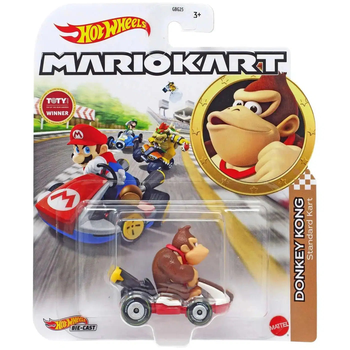 Mattel-Hot Wheels Mario Kart - 2023-GRN24X-Donkey Kong Standard Kart-Legacy Toys
