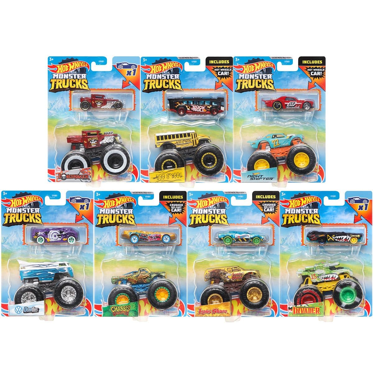 Mattel-Hot Wheels Monster Truck & Car - Assorted Styles--Legacy Toys