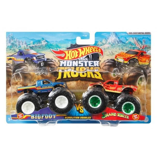 Mattel-Hot Wheels Monster Trucks Demolition Doubles - 2 Pack - Assorted Styles-FYJ64-Legacy Toys