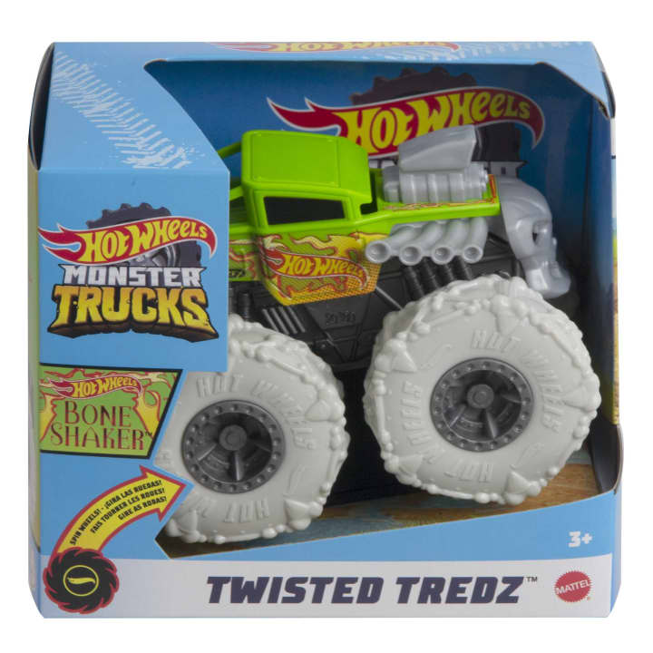 Mattel-Hot Wheels Monster Trucks Twisted Tredz - Bone Shaker-GVK38-Legacy Toys