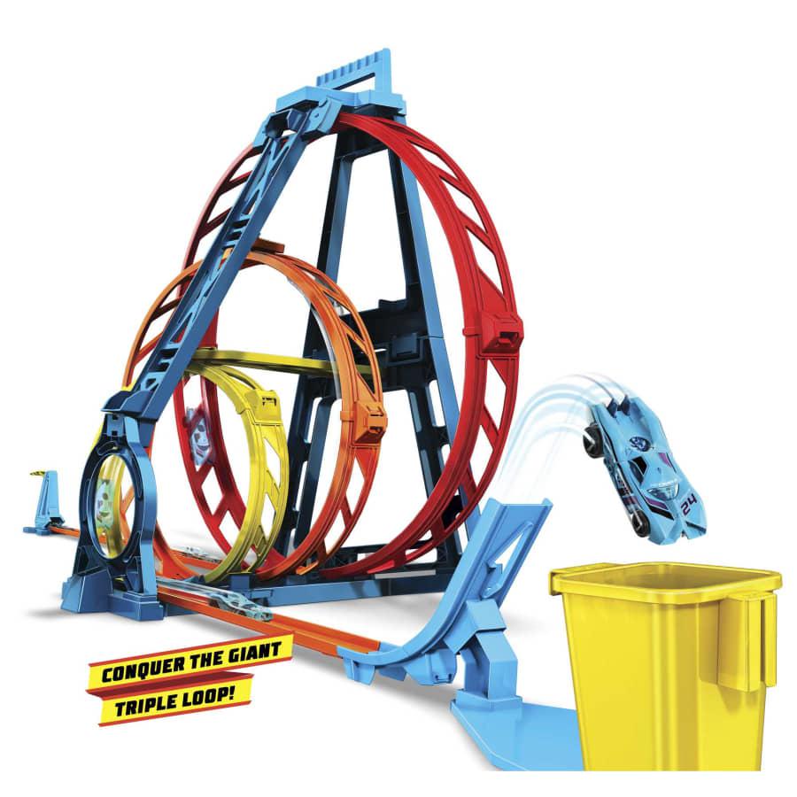Mattel-Hot Wheels Track Builder Unlimited - Triple Loop Kit-GYP65-Legacy Toys