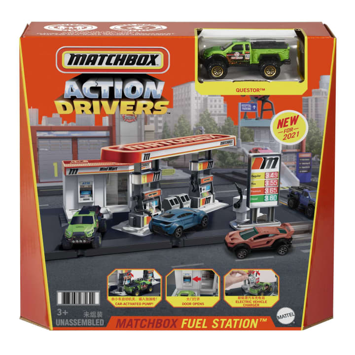 Mattel-Matchbox Action Drivers Fuel Station Playset-GVY84-Legacy Toys