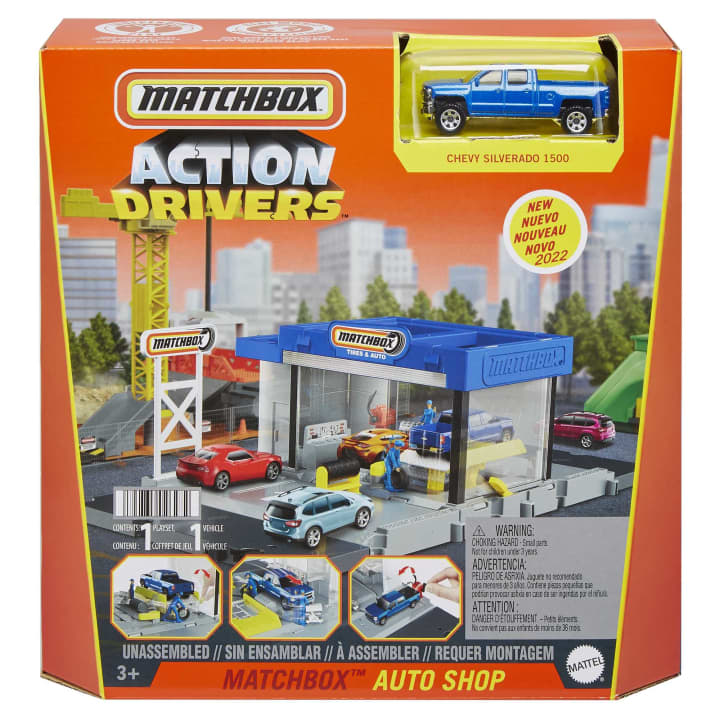 Mattel-Matchbox Action Drivers Matchbox Auto Shop Playset-HDL34-Legacy Toys