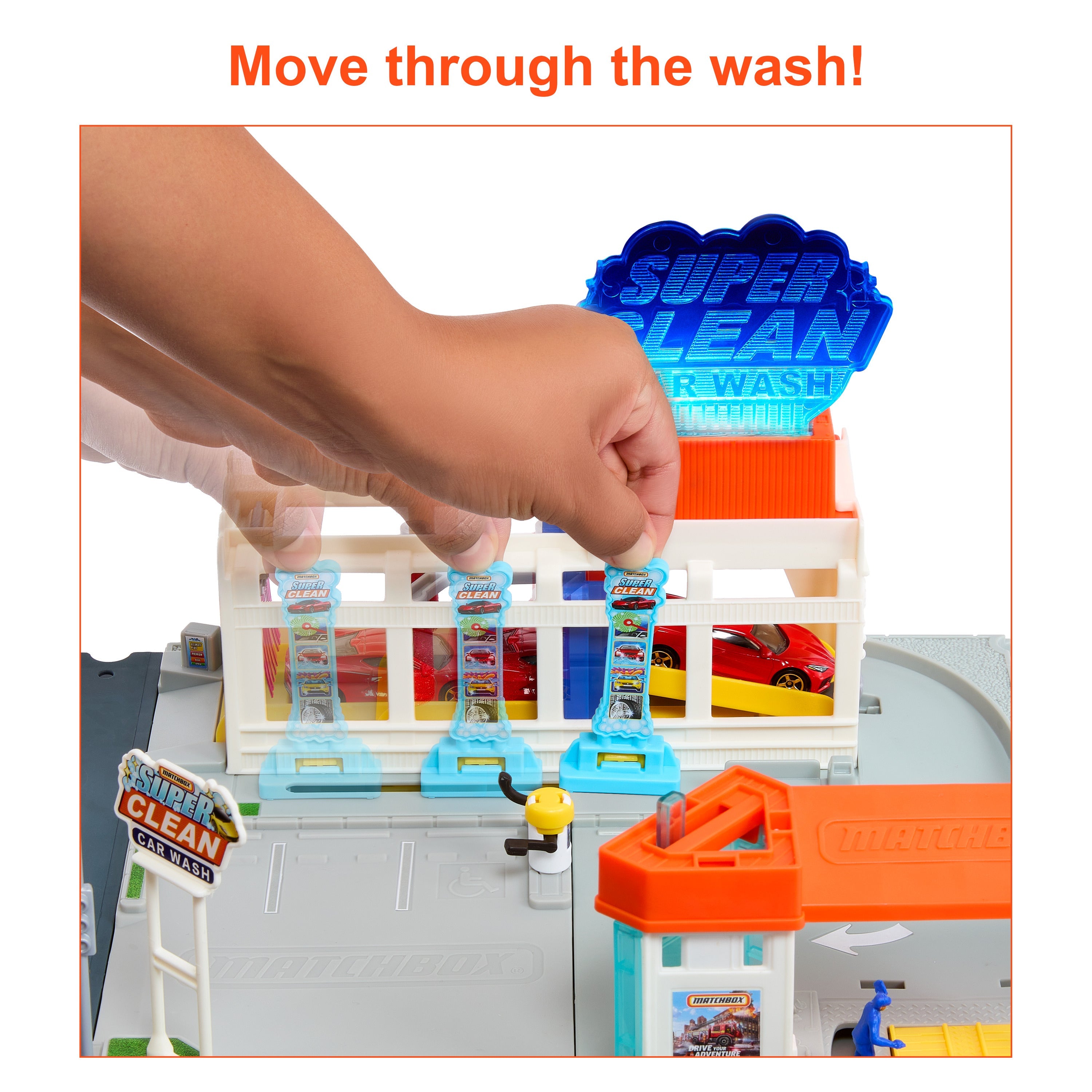 Mattel-Matchbox Action Drivers Matchbox Super Clean Car Wash-HMG73-Legacy Toys