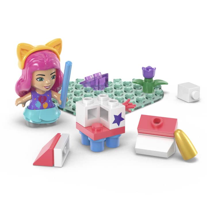 Mattel-MEGA Barbie Color Reveal Reveal Party Building Set With Micro-Doll & Accessories--Legacy Toys