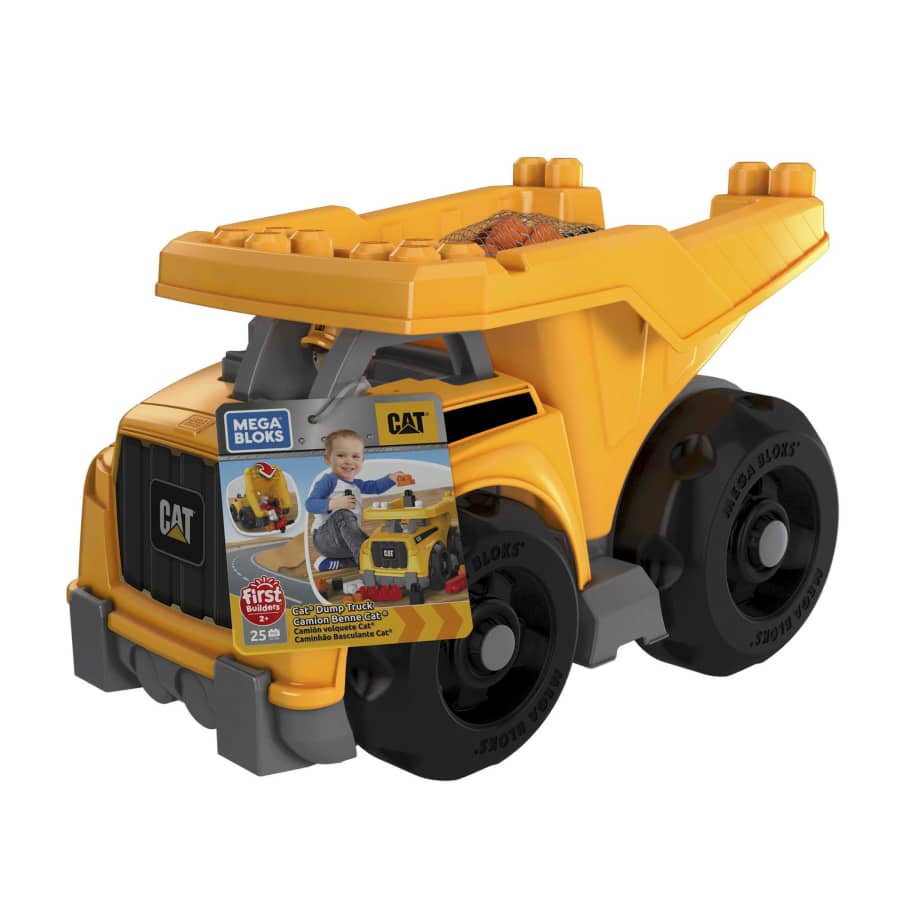 Mattel-MEGA Bloks Cat Large Dump Truck With Big Building Blocks-DCJ86-Legacy Toys