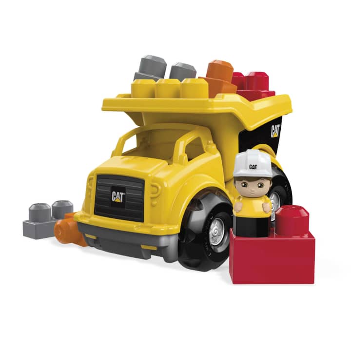 Mattel-MEGA Bloks Cat Lil' Dump Truck With Big Building Blocks-CND88-Legacy Toys