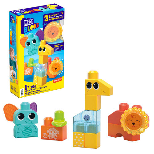 Mattel-MEGA BLOKS Rock 'n Rattle Safari-HKN42-Legacy Toys