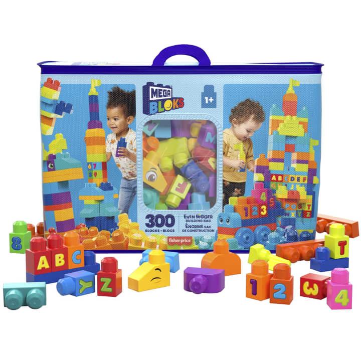 Mattel-MEGA BLOKS Toy Blocks Even Bigger Building Bag-HHM97-Legacy Toys
