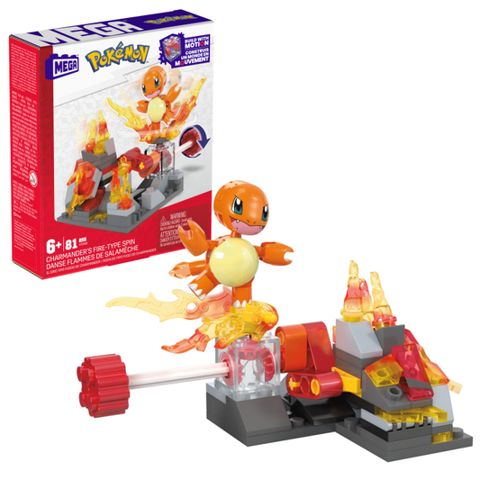Mattel-Mega Construx Pokemon - Charmander's Fire-Type Spin-HTH86-Legacy Toys