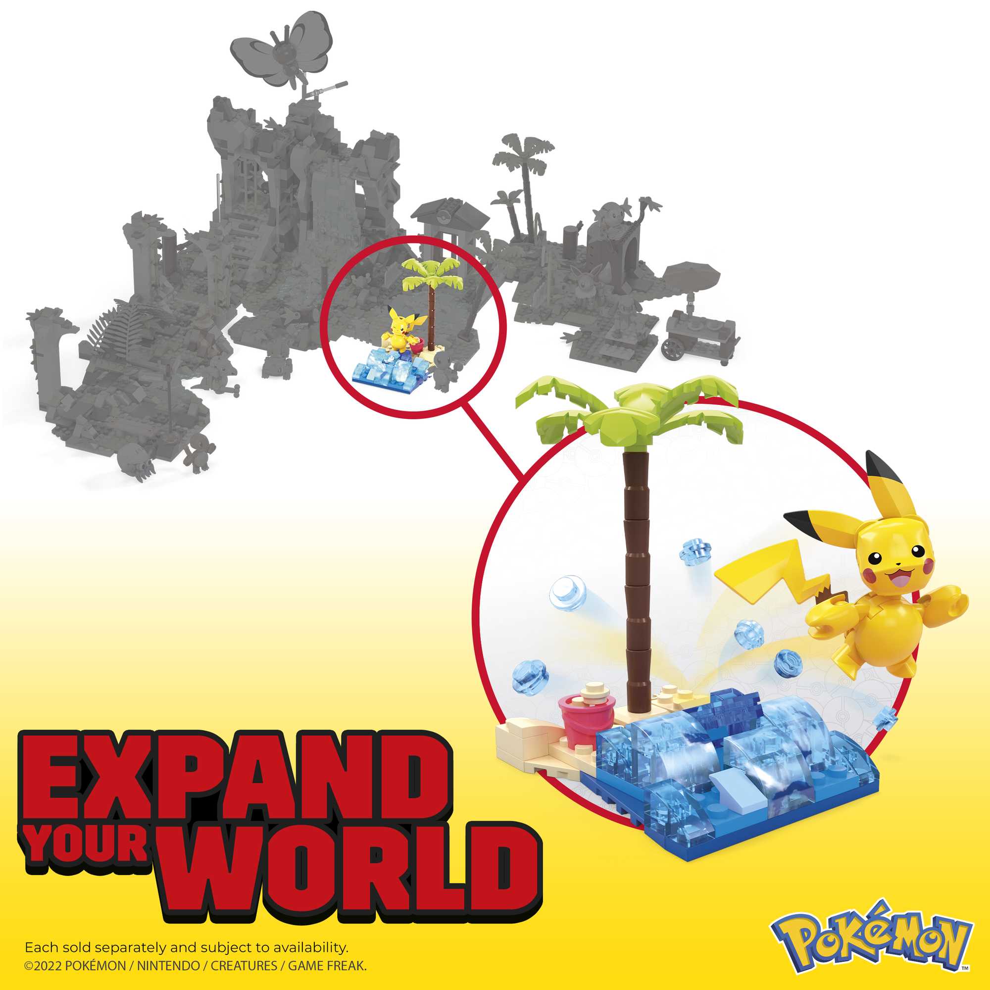 Mattel-Mega Construx Pokemon - Pikachu's Beach Splash-HDL76-Legacy Toys