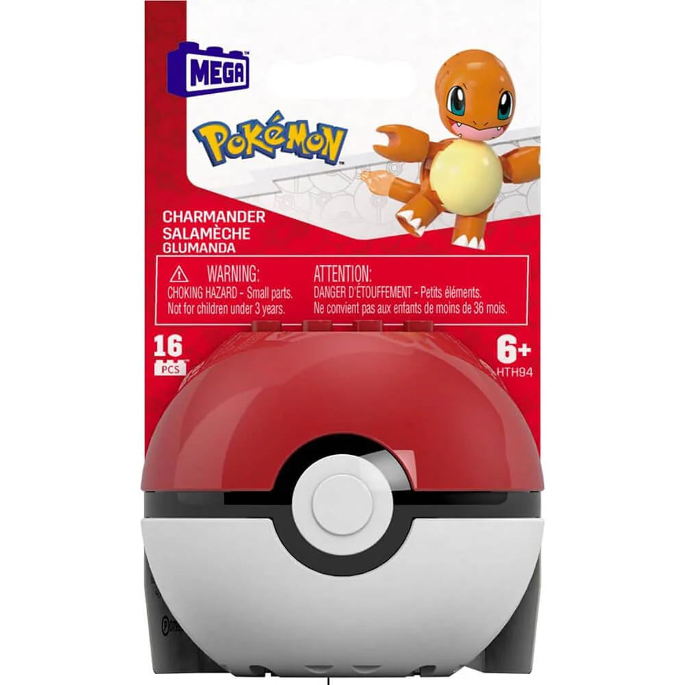 Mattel-Mega Construx Pokémon Poke Ball Assortment - Evergreen-HTH94-Charmander-Legacy Toys