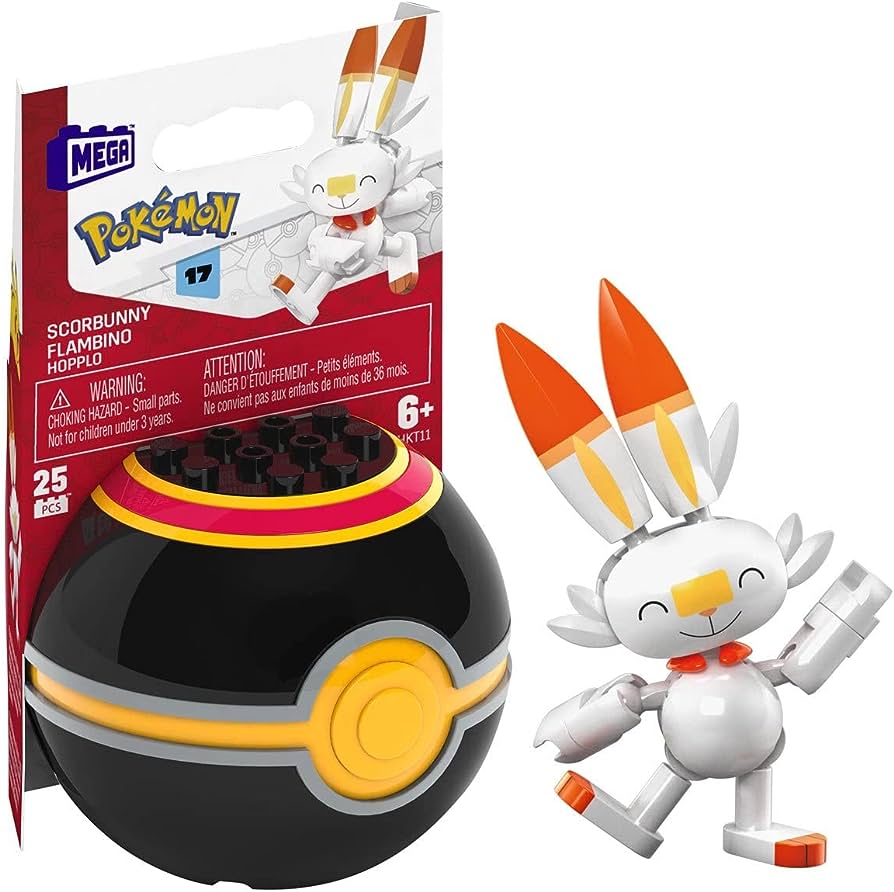 Mattel-Mega Construx Pokémon Poke Ball Assortment - Generations-HKT11-Scorbunny-Legacy Toys