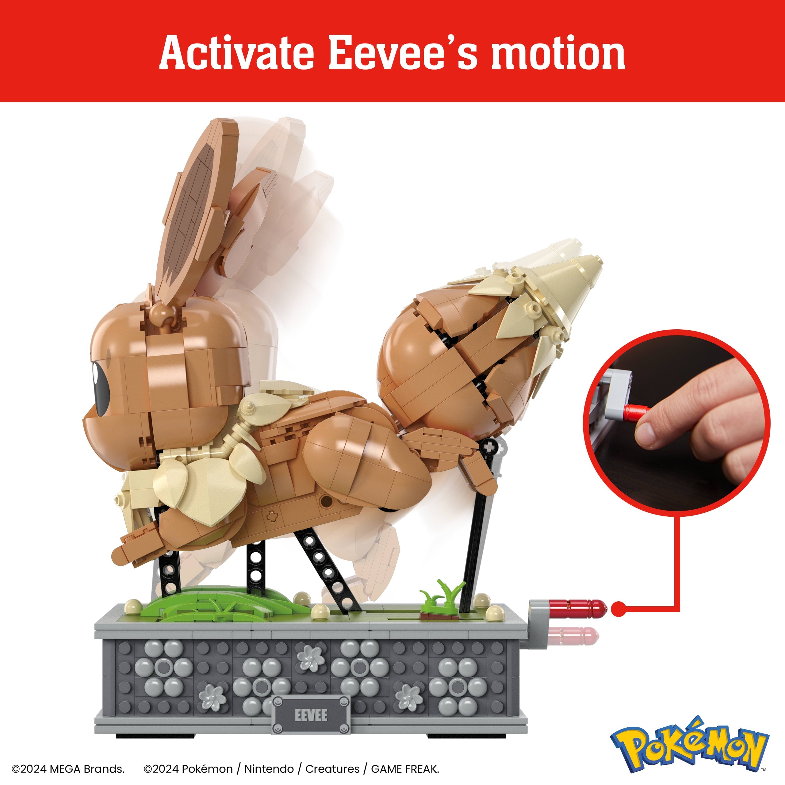 Mattel-Mega Construx Showcase Pokémon™ Motion Eevee-HTH71-Legacy Toys