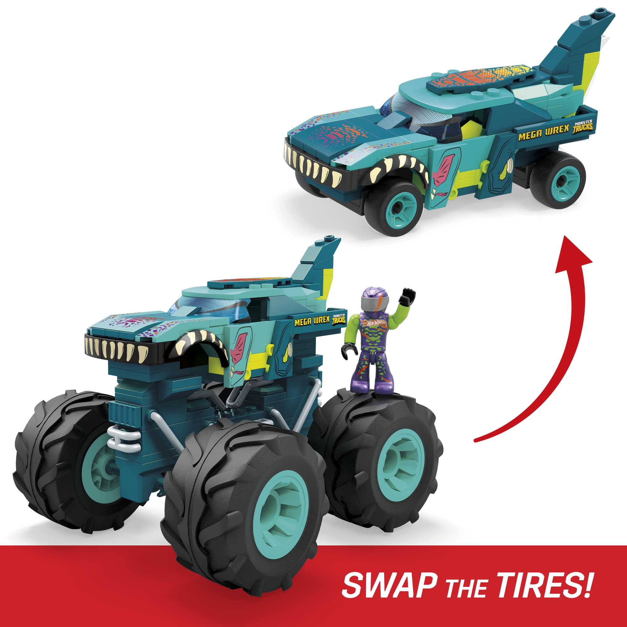 Mattel-Mega Construx™ Hot Wheels® Mega Wrex™ Monster Truck-HDJ95-Legacy Toys
