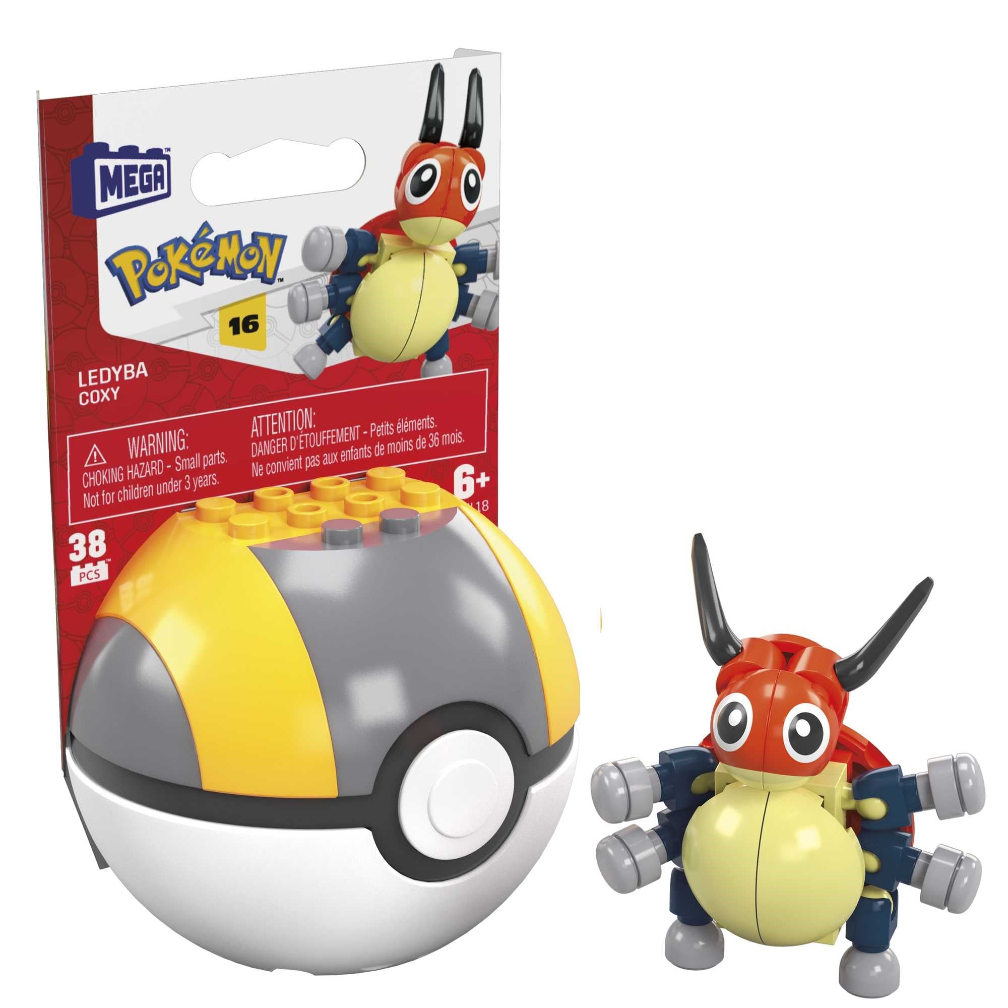 Mattel-Mega Construx™ Pokémon™ Poke Ball Assortment-HHL18)-Ledyba-Legacy Toys