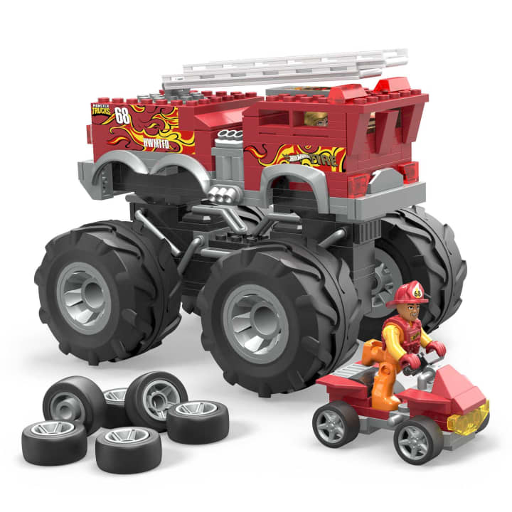 Mattel-MEGA Hot Wheels 5-Alarm Fire Truck Monster Truck-HHD19-Legacy Toys