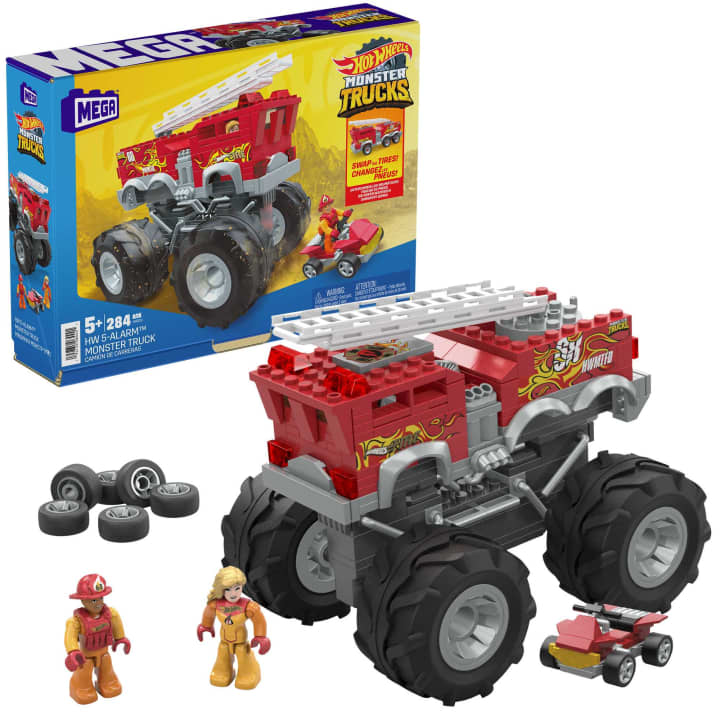 Mattel-MEGA Hot Wheels 5-Alarm Fire Truck Monster Truck-HHD19-Legacy Toys