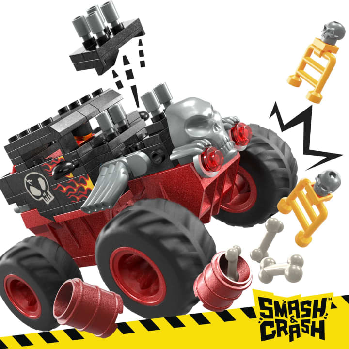 Mattel-MEGA Hot Wheels Bone Shaker Crush Course Monster Truck-HKF87-Legacy Toys