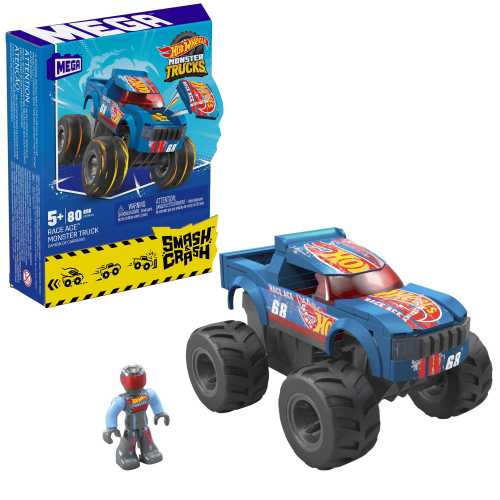 Mattel-MEGA - Hot Wheels Smash & Crash Race Ace Monster Truck-HMM49-Legacy Toys
