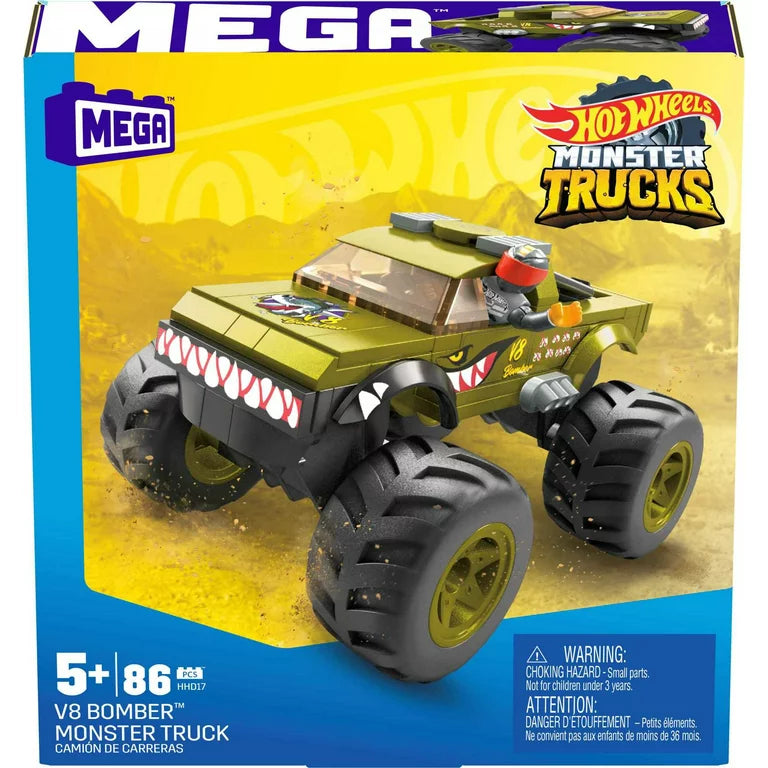Mattel-MEGA - Hot Wheels® Mighty Monster Trucks V8 Bomber-HHW80-V8-Legacy Toys
