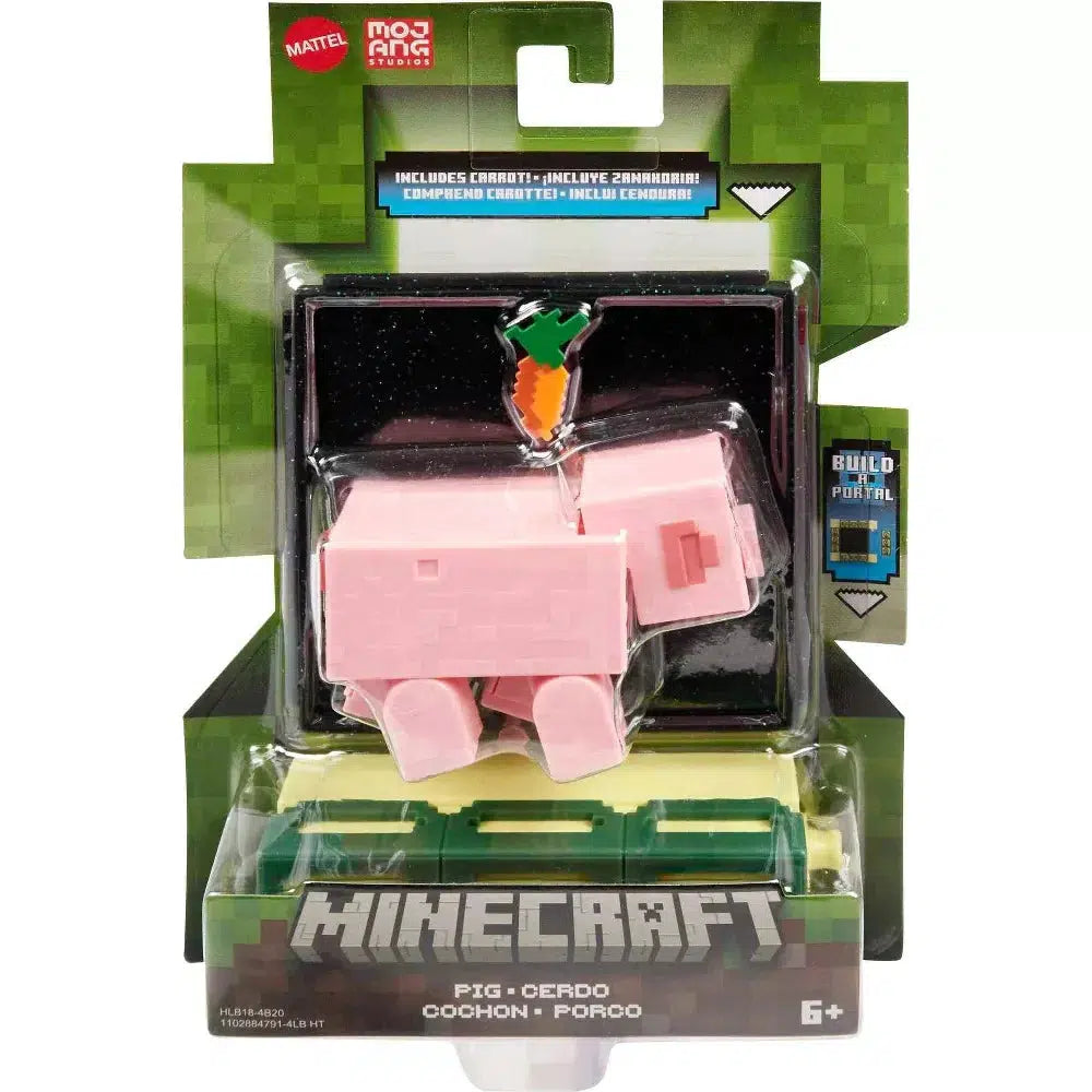Mattel-MINECRAFT Build-A-Portal Single Figures-HLB18-Pig-Legacy Toys