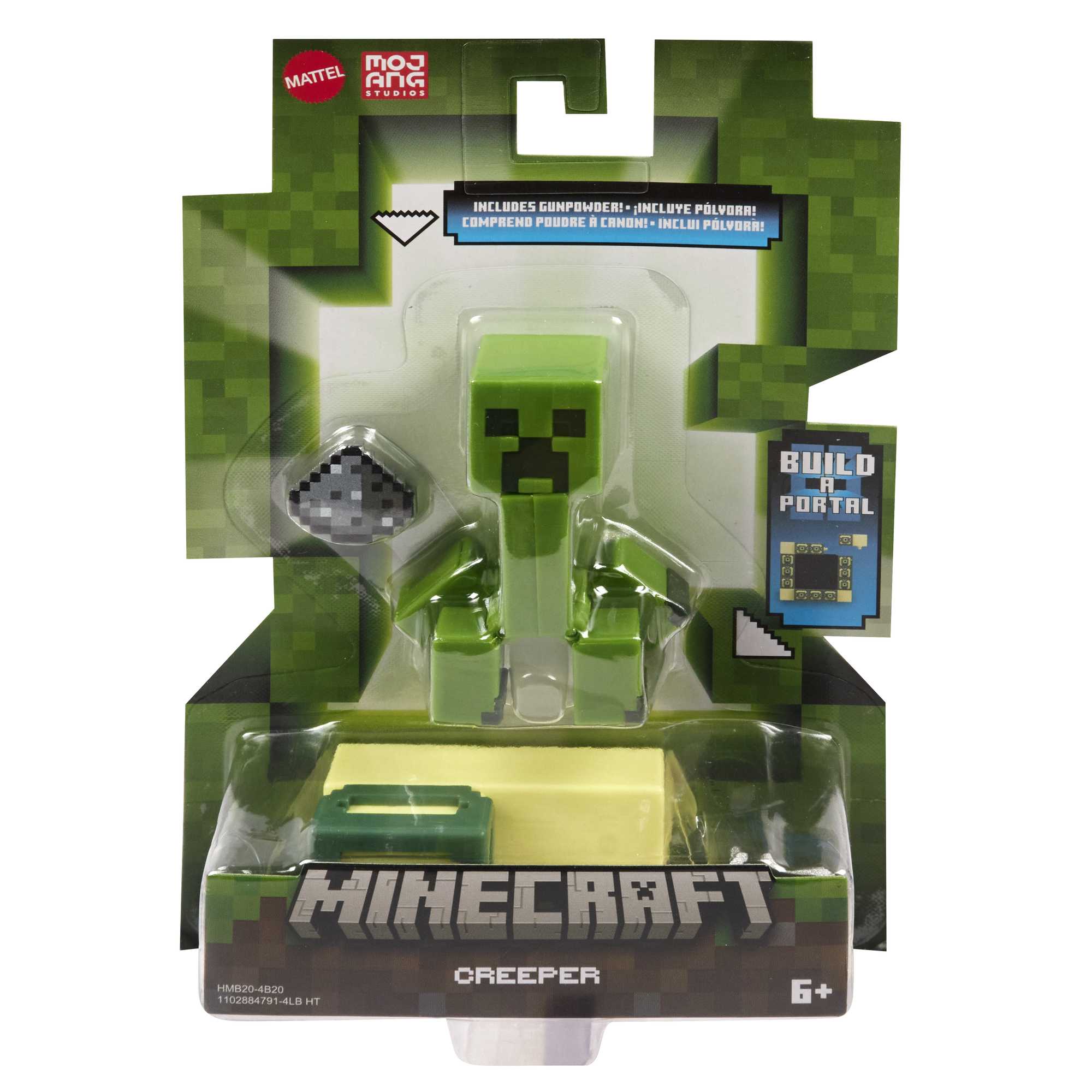 Mattel-MINECRAFT Build-A-Portal Single Figures-HMB20-Creeper-Legacy Toys