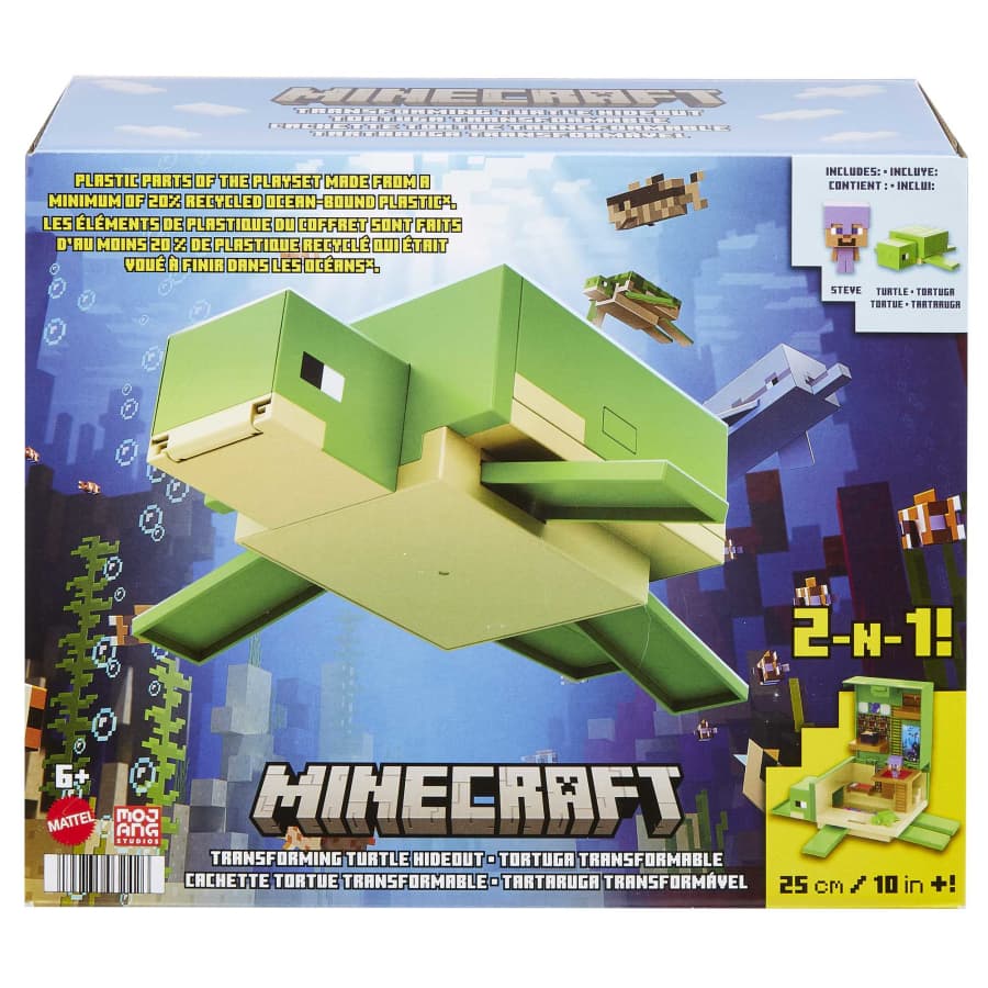 Mattel-MINECRAFT Transforming Turtle Hideout Playset-HDW14-Legacy Toys