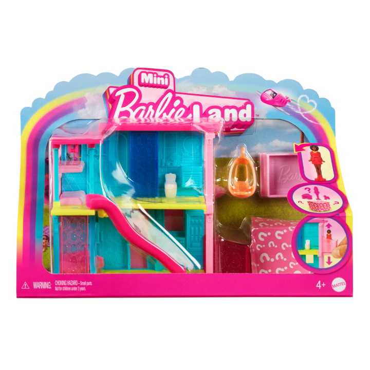 Mattel-Mini Barbieland Doll And Accessories - House with Pink Slide-HYF46-Legacy Toys