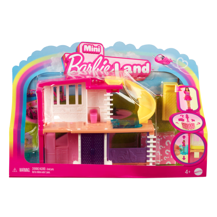 Mattel-Mini Barbieland Doll And Accessories - House with Yellow Slide-HYF47-Legacy Toys