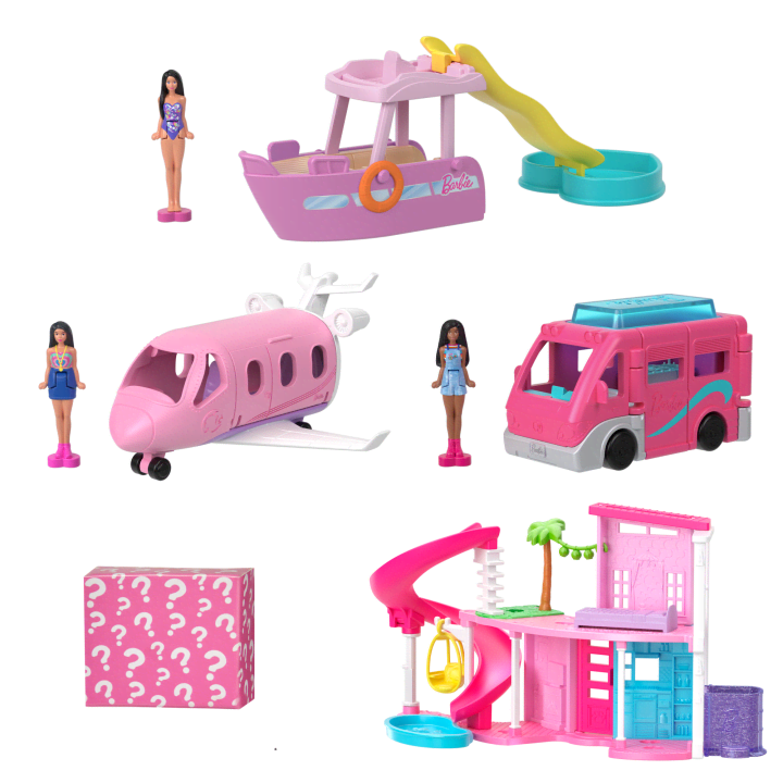 Mattel-Mini Barbieland - Dreamhouse & 3-Vehicle Playset-JDB86-Legacy Toys