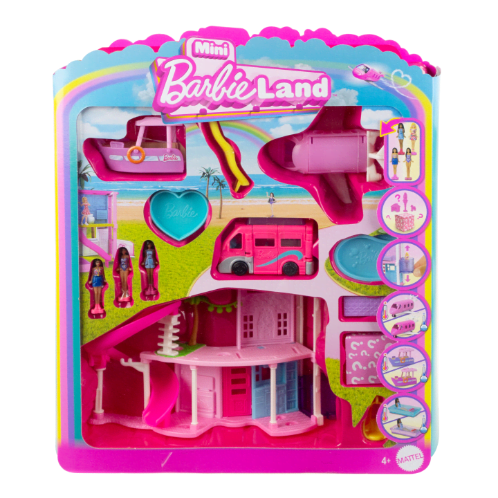 Mattel-Mini Barbieland - Dreamhouse & 3-Vehicle Playset-JDB86-Legacy Toys