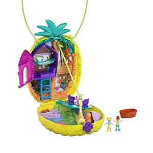 Mattel-Polly Pocket Large Wearable Compact-GKJ64-Tropicool Pineapple Purse-Legacy Toys