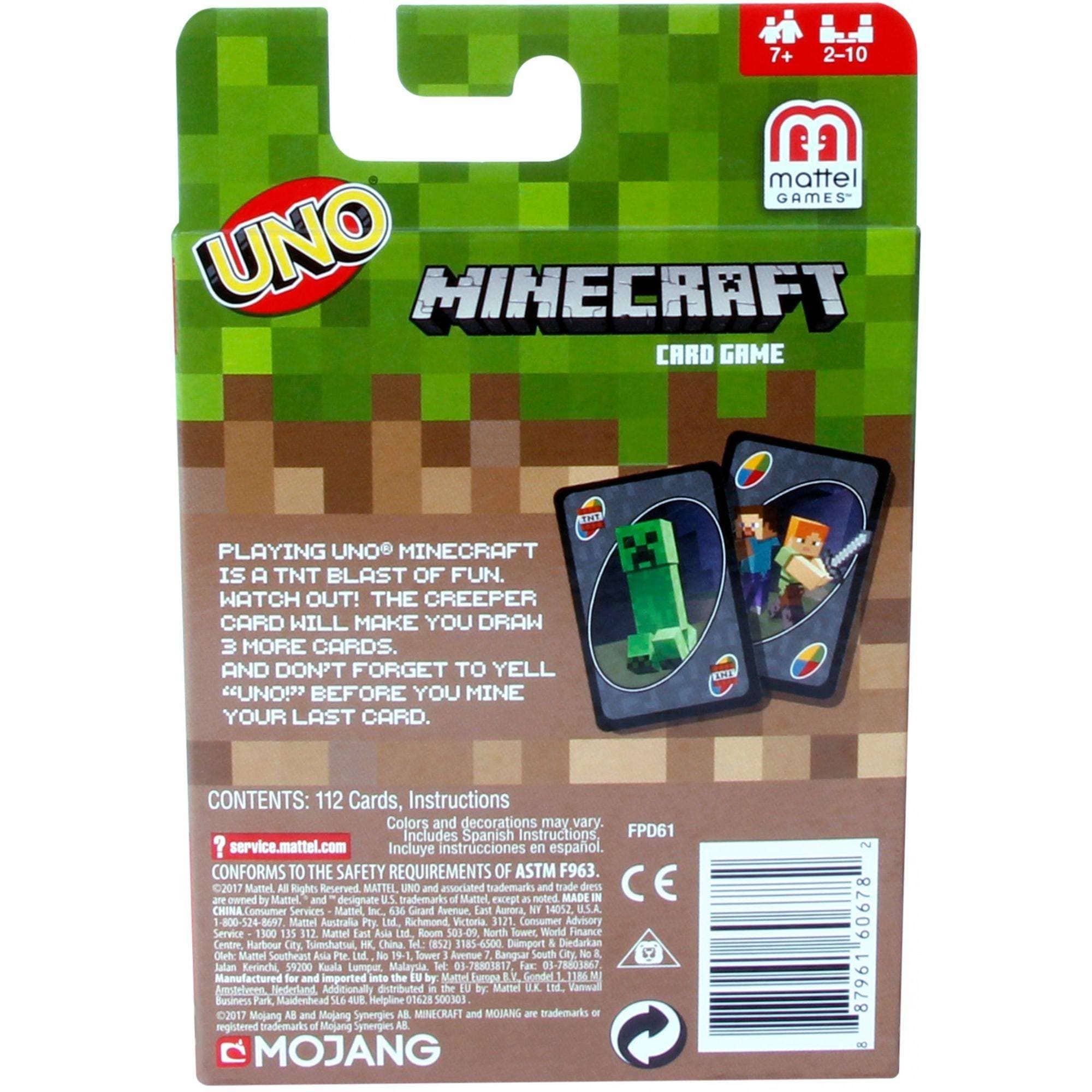 Mattel-UNO Card Game - Minecraft-FPD61-Legacy Toys