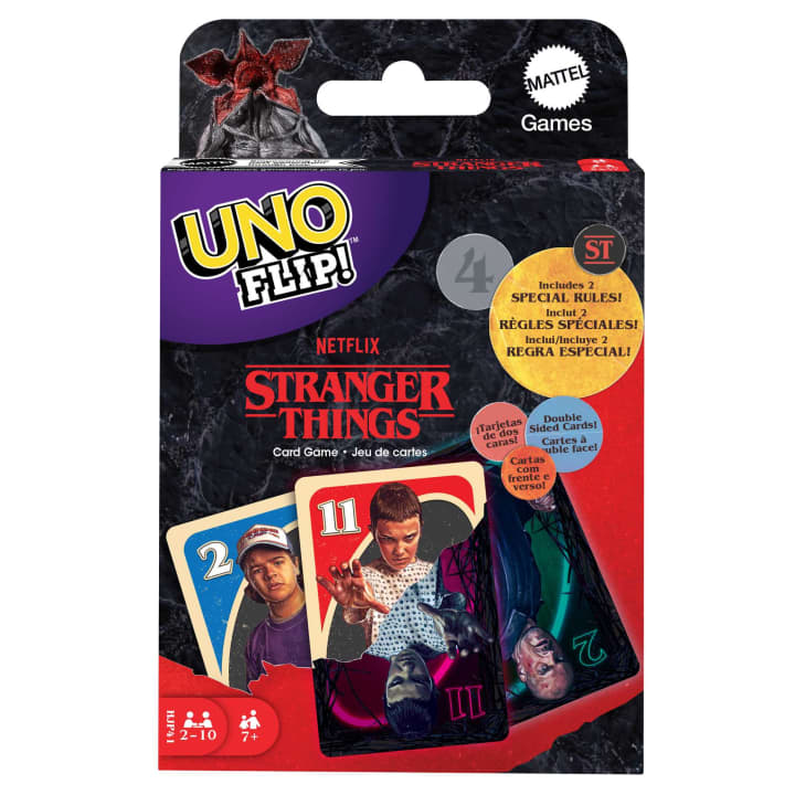 Mattel-Uno Flip! - Stranger Things Card Game-HJP41-Legacy Toys